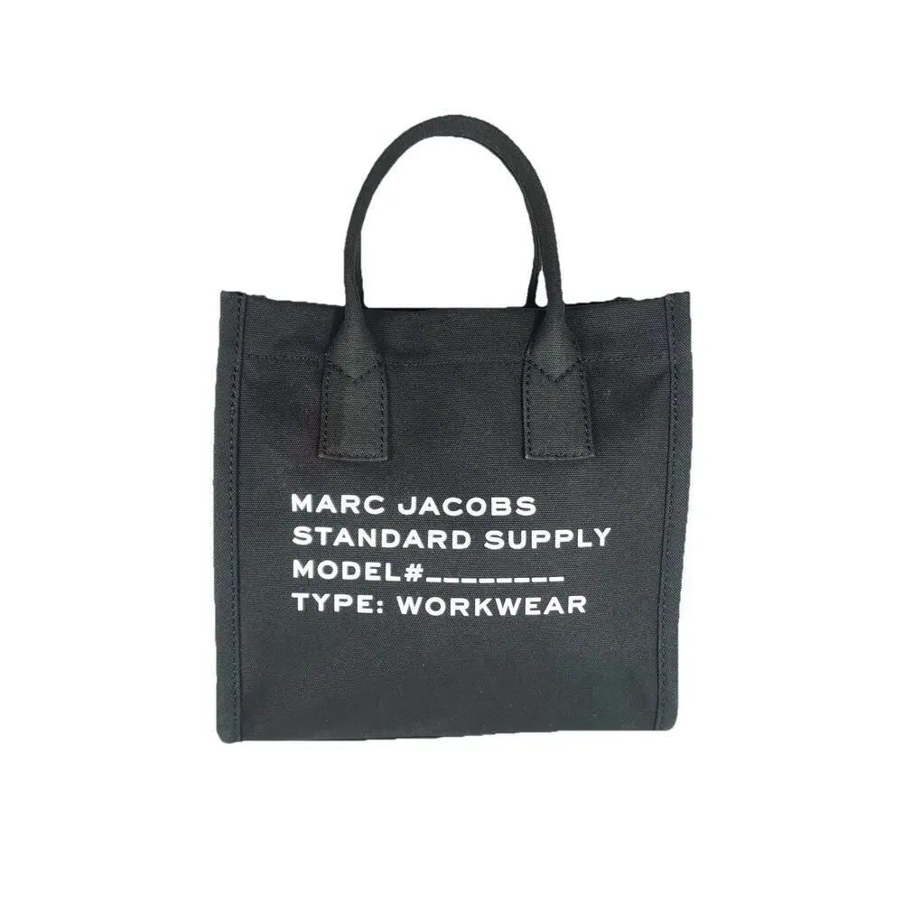 MARC JACOBS Standard Supply Black Canvas Large Tote Bag Handbag